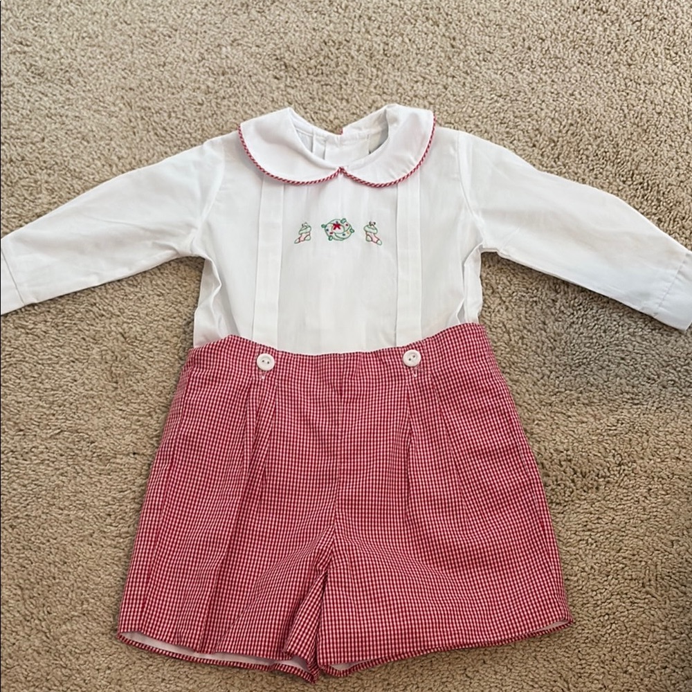 Classic Red and White Christmas Romper